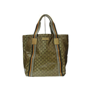 GUCCI Signature Tote Bag Canvas Gold